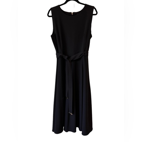 Calvin Klein A-Line Dress With Belt - Black - Size 16 - Picture 2 of 12